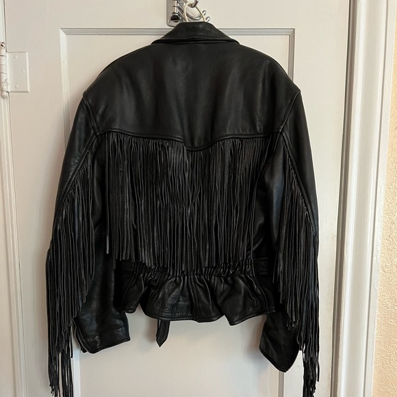 Black Leather Biker Jacket Women’s XL - Picture 2 of 7